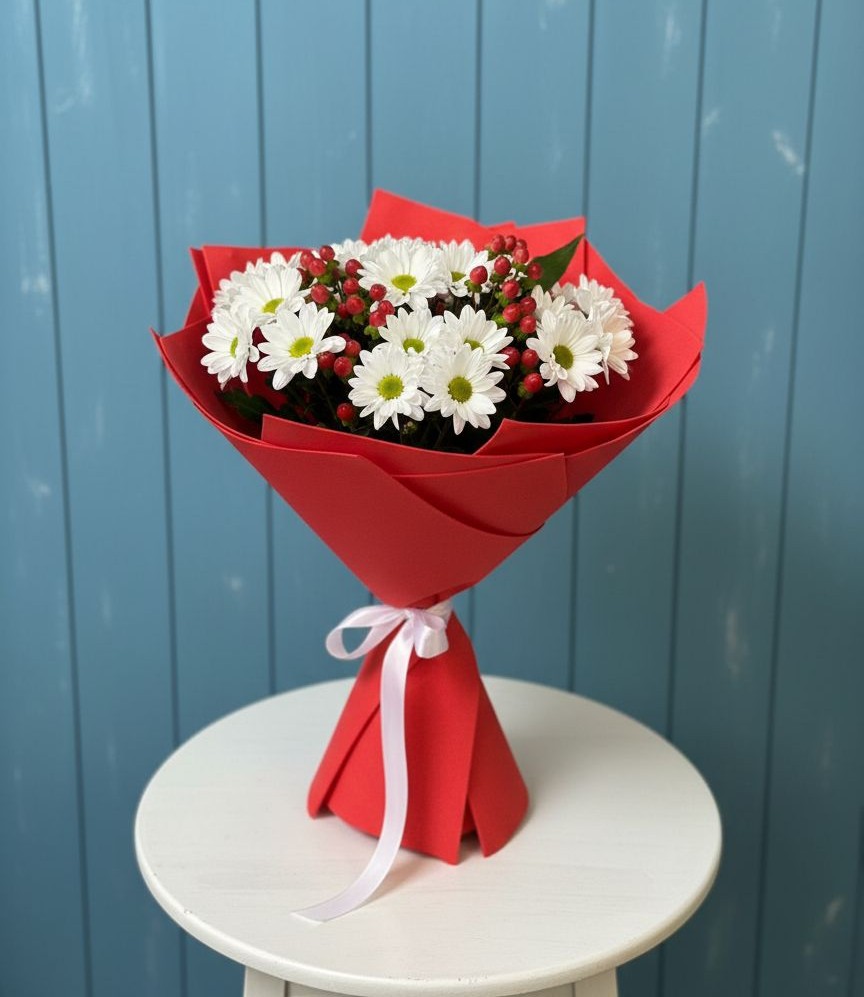 Букет цветов из: Хризантемы в Верховажье