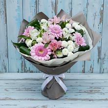 Букет цветов из:  Герберы, Альстромерии и Хризантемы в Верховажье
