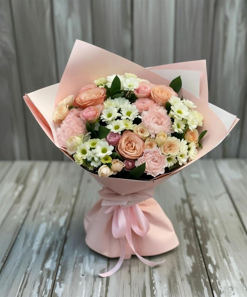 Букет цветов из: Гвоздики, Розы и Хризантемы в Верховажье