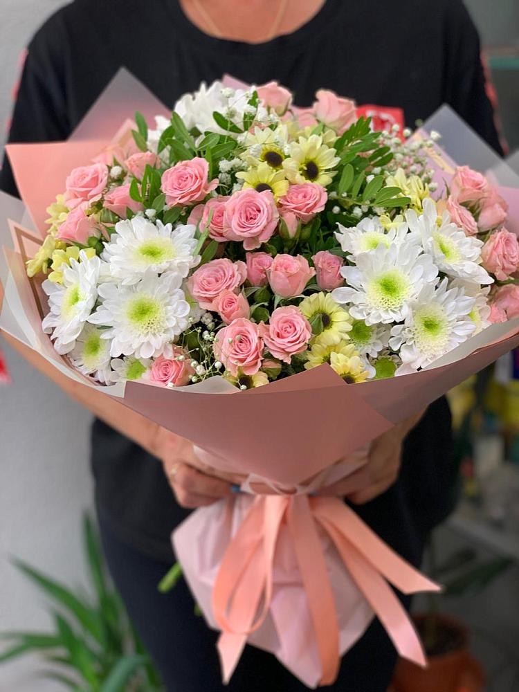 Букет цветов из: Розы и Хризантемы в Верховажье