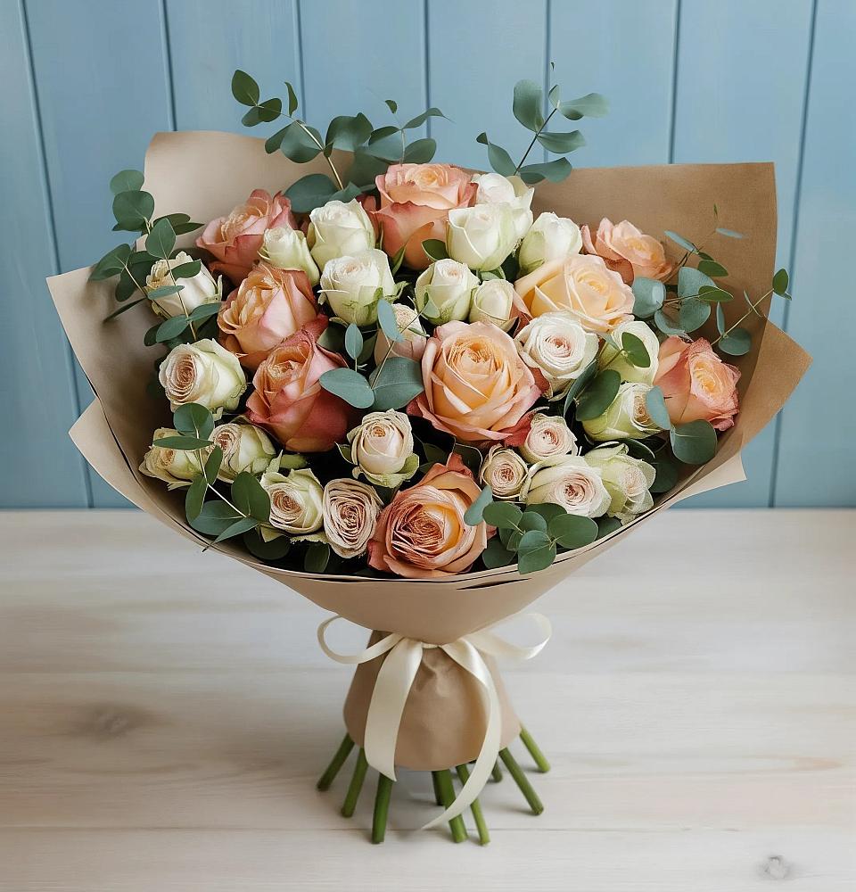 Букет цветов из: Альстромерии и Розы в Верховажье