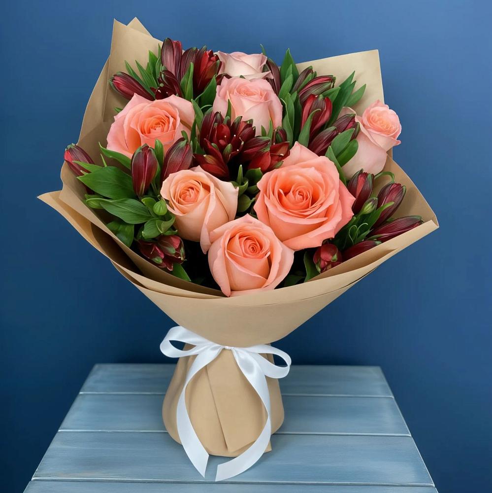 Букет цветов из: Розы и Альстромерии в Верховажье