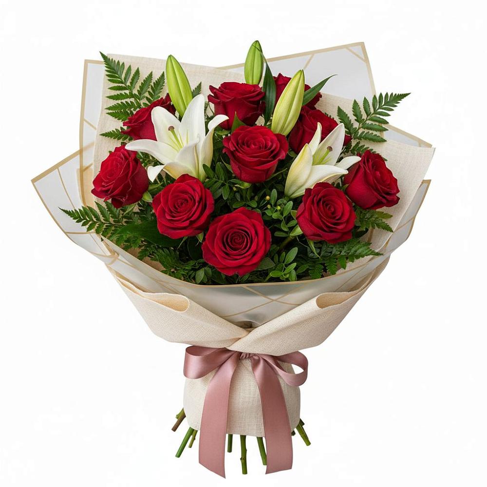 Букет цветов из: Лилии и Розы в Верховажье