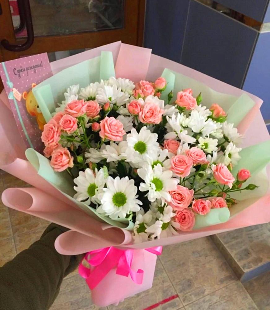 Букет цветов из: Розы и Хризантемы в Верховажье