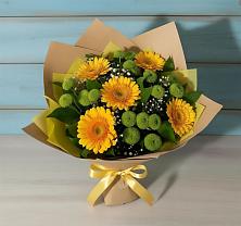 Букет цветов из:  Герберы и Хризантемы в Верховажье