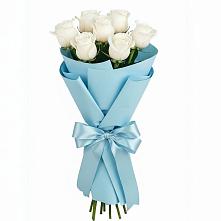 Букет 7 белых роз Проуд в Верховажье