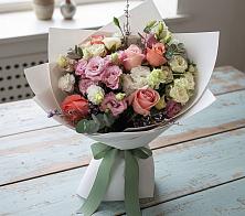 Букет цветов из:  Розы, Лизиантусы и Гвоздики в Верховажье