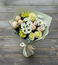 Букет цветов из:  Альстромерии, Розы и Хризантемы в Верховажье