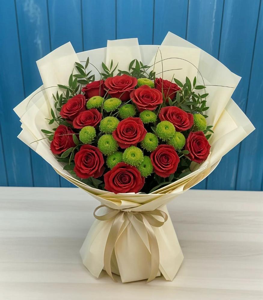 Букет цветов из: Розы и Хризантемы в Верховажье