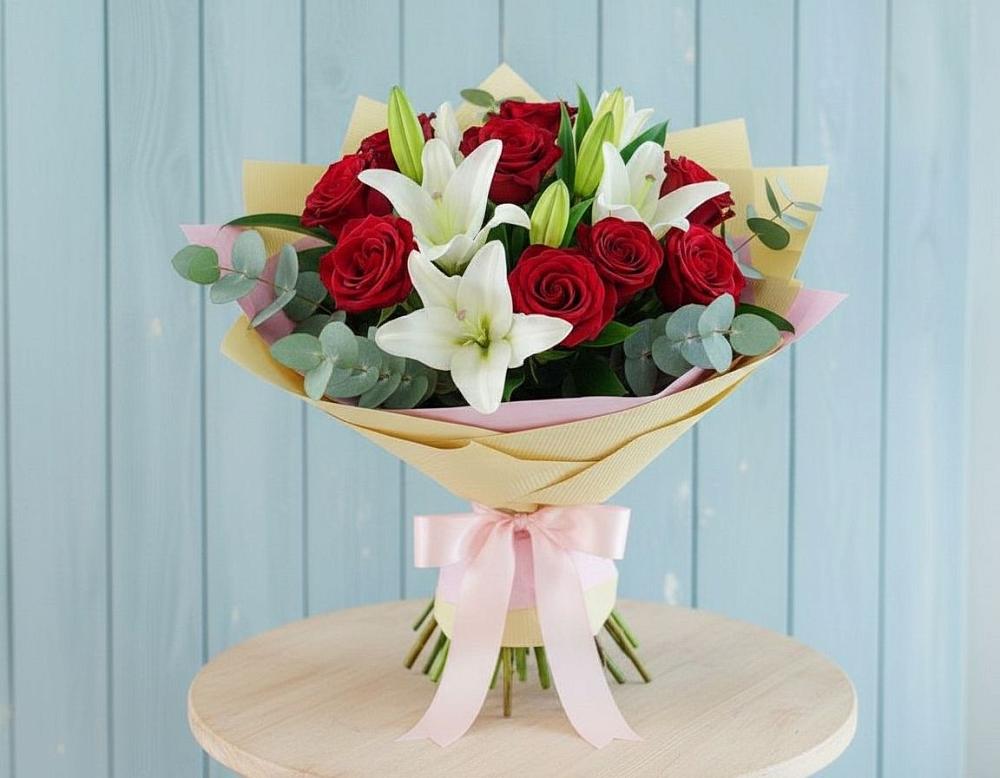 Букет цветов из: Лилии и Розы в Верховажье